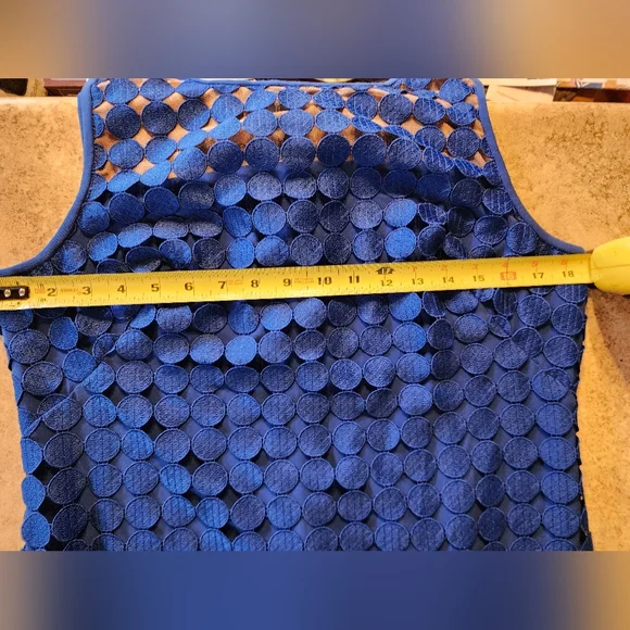 Lauren Ralph Lauren Blue Geometric Dress Size 14P - Picture 9 of 13